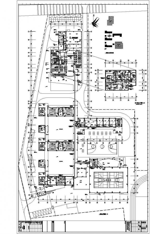 14758平米四层小学教学楼强弱电系统施工图纸_图1