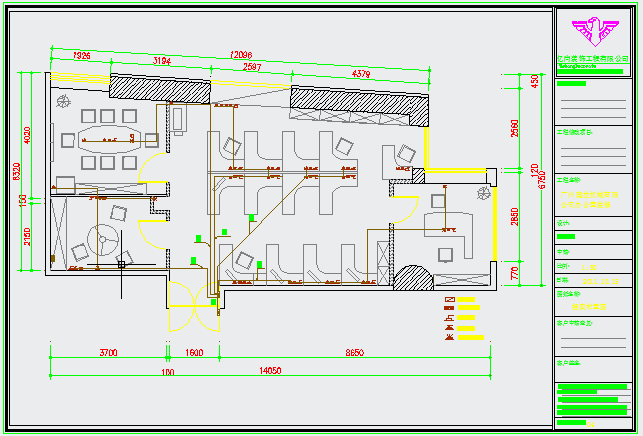 某甲级写字楼办公室CAD设计施工图_图1