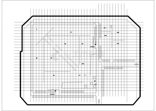 某辽林文化馆图书馆CAD建筑平面设计图-图一