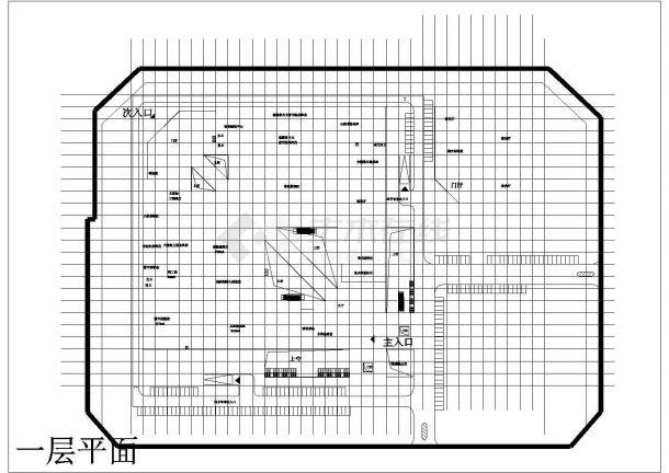 某辽林文化馆图书馆CAD建筑平面设计图-图二