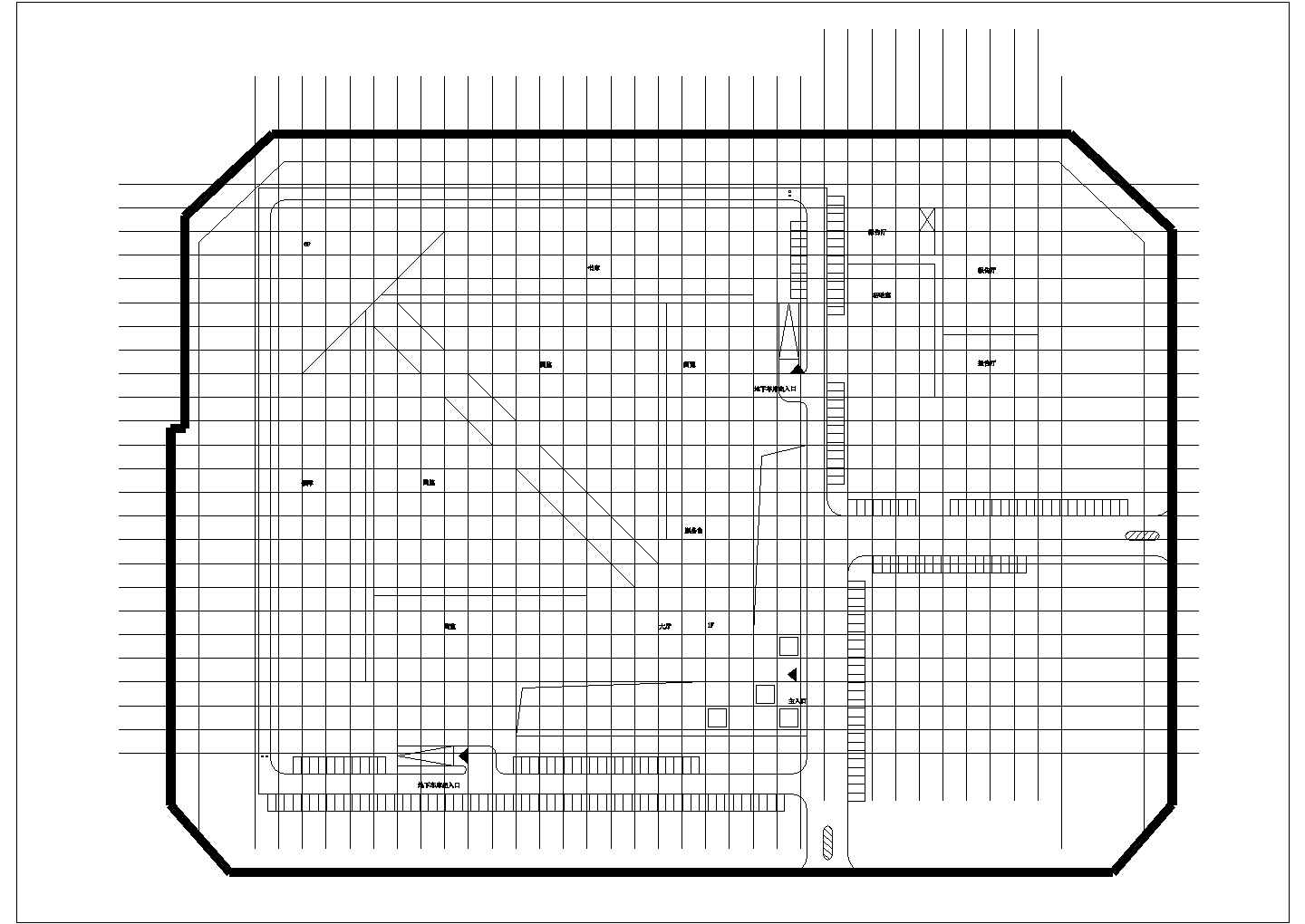 某辽林文化馆图书馆CAD建筑平面设计图