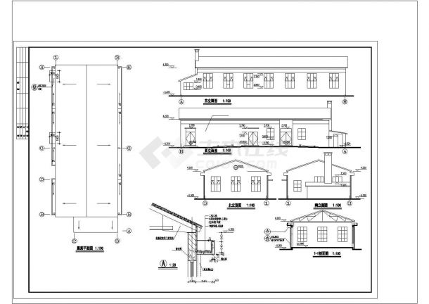 [河南]某工厂厂区职工食堂建筑施工设计cad图（含设计说明）-图一
