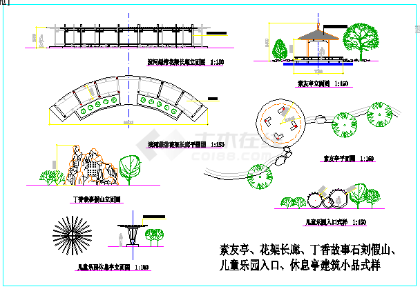 某小区CAD绿化设计平面施工图纸-图一