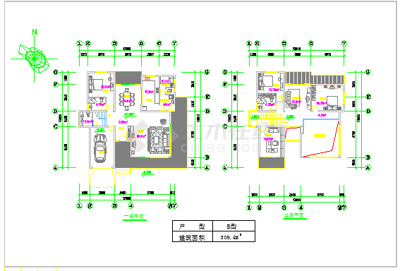 某别墅CAD设计施工图纸-图二