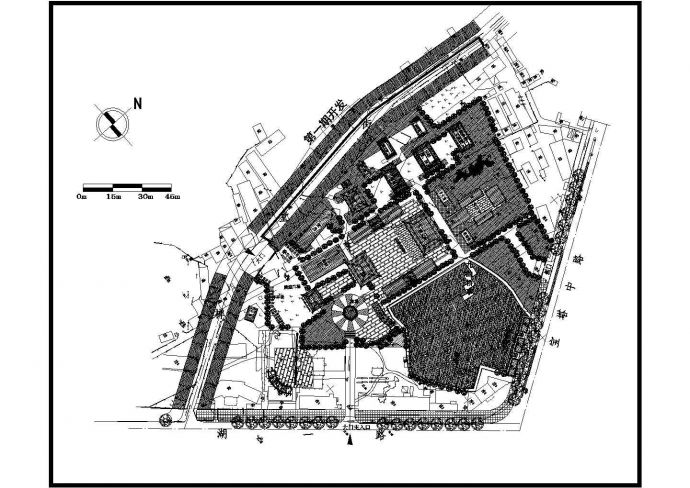 某公园寺庙CAD景观规划设计图纸_图1