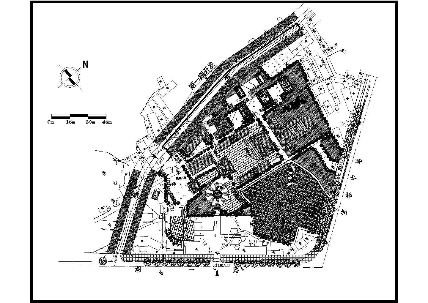 某公园寺庙CAD景观规划设计图纸