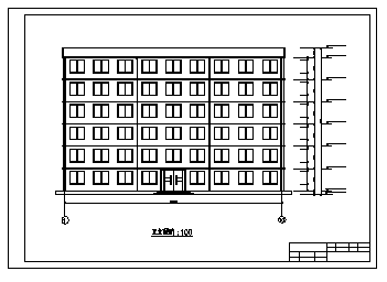 某市六层框架结构办公楼建筑施工cad图(含计算书，毕业设计)-图一