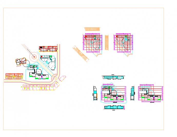某二层框架结构会所设计cad全套建筑施工图（含幼儿园设计，含会所幼儿园总平面）_图1