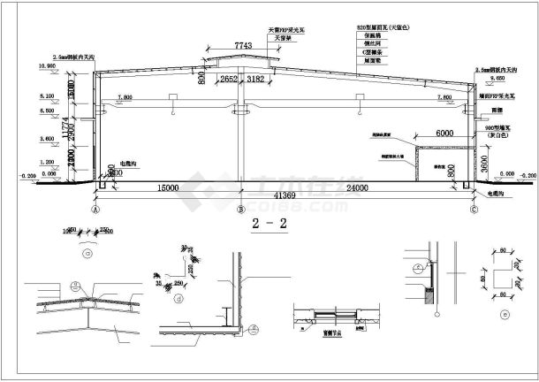 某地钢结构厂房建筑施工CAD设计图-图一