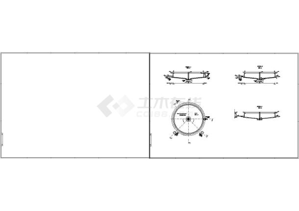 某污水处理厂泥区蛋形消化池及配套构筑物CAD图纸-图一
