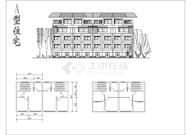 重庆产业园建筑单体设计CAD图纸-图一