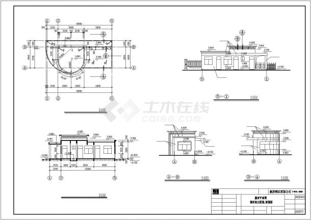 某地厂房大门建筑施工CAD图纸-图二