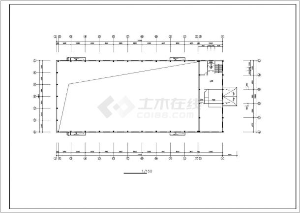 某厂房建筑平面设计CAD图（共5张）-图一