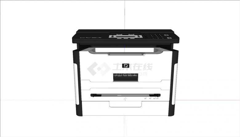 现代黑色高级打印机su模型-图二
