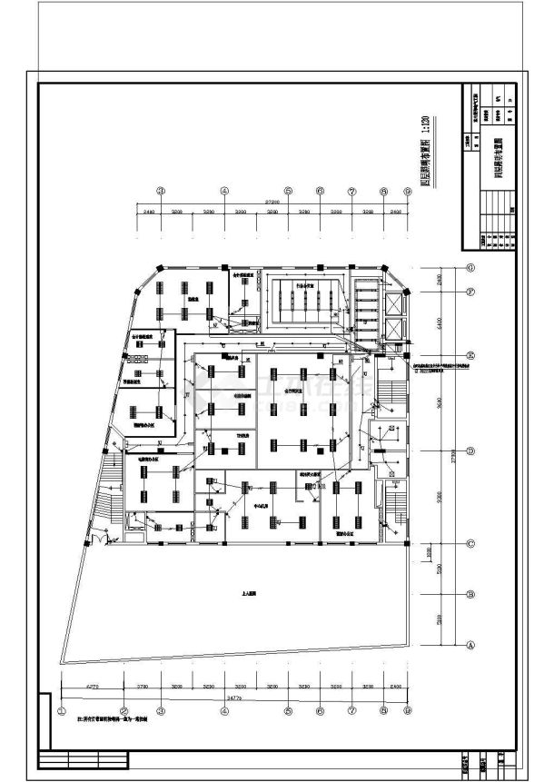 办公大楼室内照明强电电气设计图纸-图一