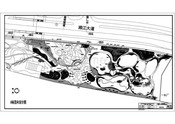 长沙市湘江风光带环境景观工程8标段设计cad竖向设计图纸（甲级院设计）-图一