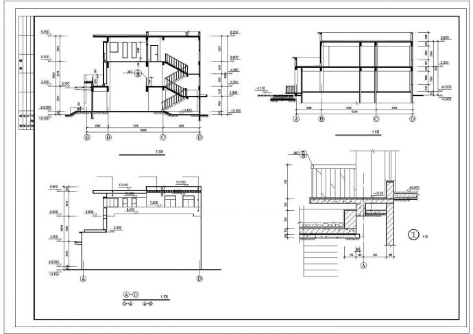 某地区3层办公楼建筑CAD施工图纸（含设计说明）_图1