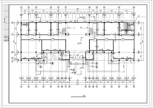 某地区3层办公楼建筑CAD施工图纸（含设计说明）-图二