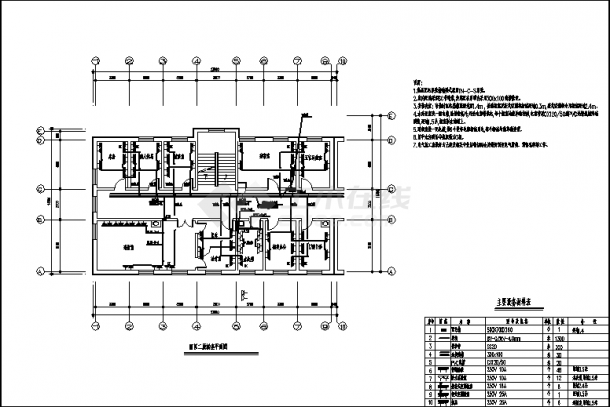 沭阳3层县医院综合楼电气系统设计施工cad图纸（含说明）-图二