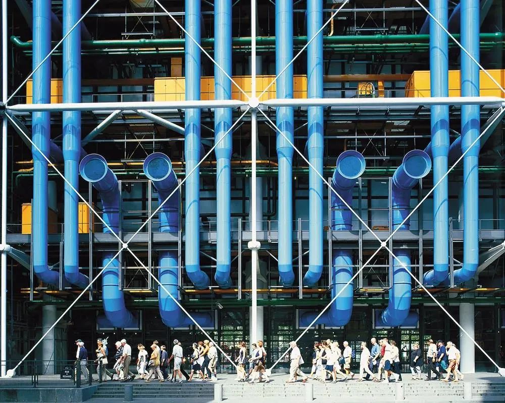 致敬经典100s高技派建筑结构外露里程碑——巴黎蓬皮杜文化艺术中心
