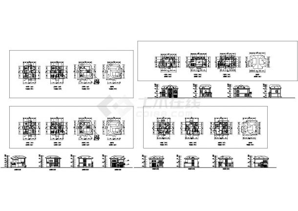 欧式风格别墅建筑施工CAD图纸，共25张图纸-图一