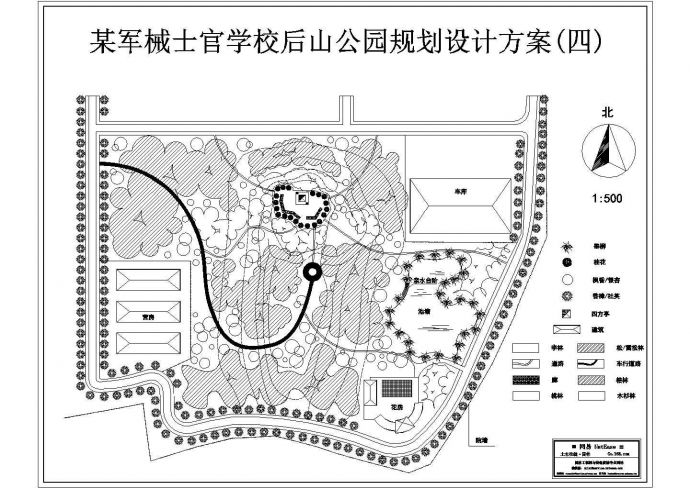 某军校后山公园规划设计CAD图纸_图1