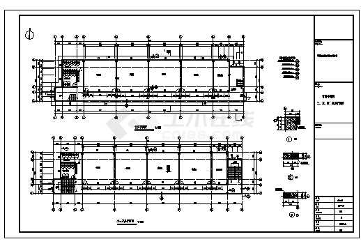 某五层实验中学教学楼建筑设计cad图(含计算书，毕业设计)-图一