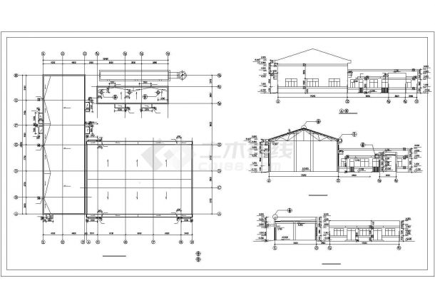 某锅炉房建筑施工CAD图纸（共3张）-图一