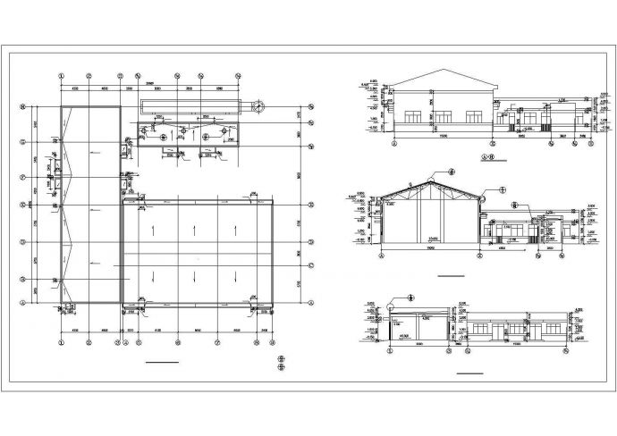 某锅炉房建筑施工CAD图纸（共3张）_图1