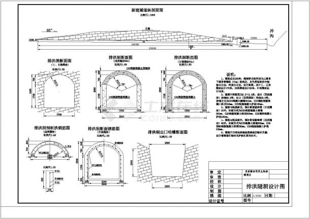农业综合开发土地治理排灌工程全套施工设计cad图(含排洪隧洞设计图)-图一