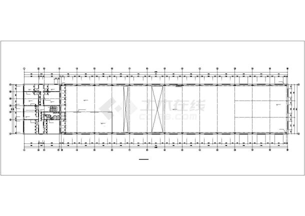 某地检修车间建筑结构CAD设计图-图二