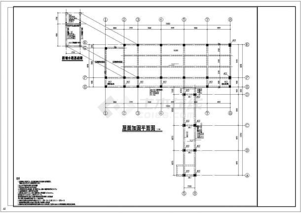五层框架结构教学楼结构改造加固设计施工图-图一
