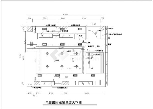 某国际服装城店CAD建筑设计施工图-图二