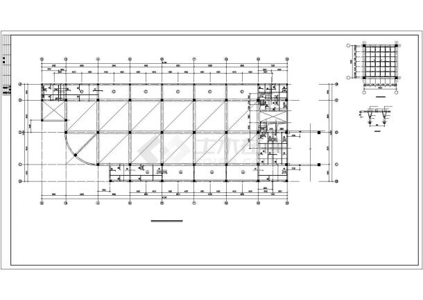 安康市康复路某6层框架结构商住楼全套结构设计CAD图纸-图一