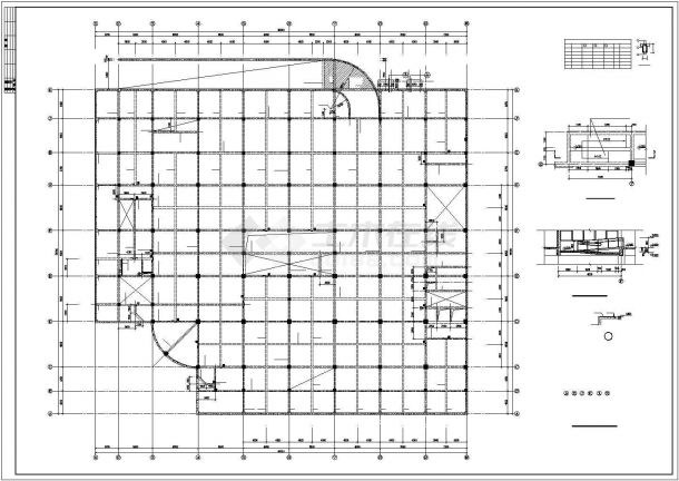 安康市康复路某6层框架结构商住楼全套结构设计CAD图纸-图二