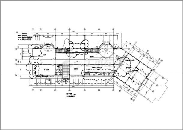 某万科公建会所欧式西班牙CAD建筑施工设计平面立面总图-图二