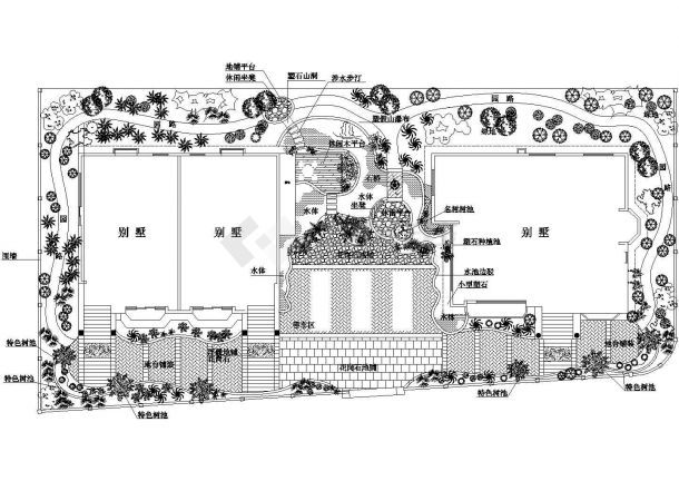 某豪华别墅CAD景观方案设计施工图-图一