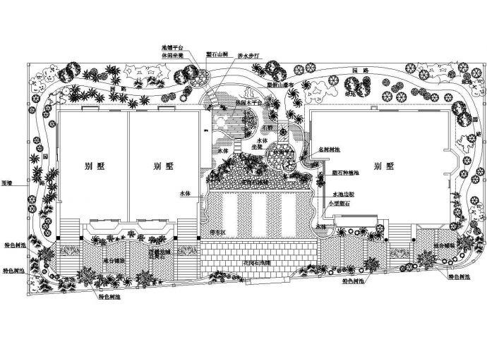 某豪华别墅CAD景观方案设计施工图_图1