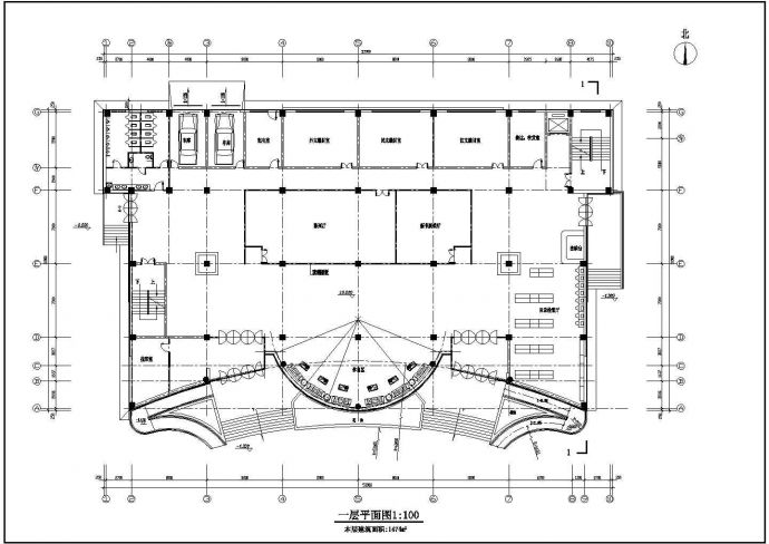 某市级文化馆CAD施工规划设计建筑图_图1