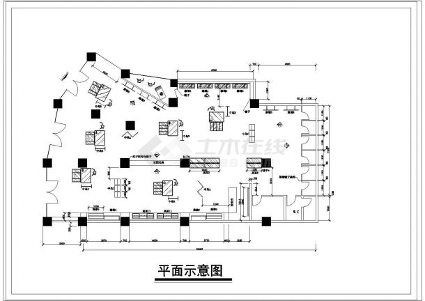 某130平方服装店设计服装专卖店CAD室内装修图-图一