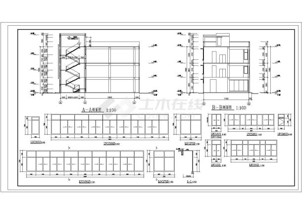 某套简单经典的文化厅CAD建筑设计规划施工图-图一