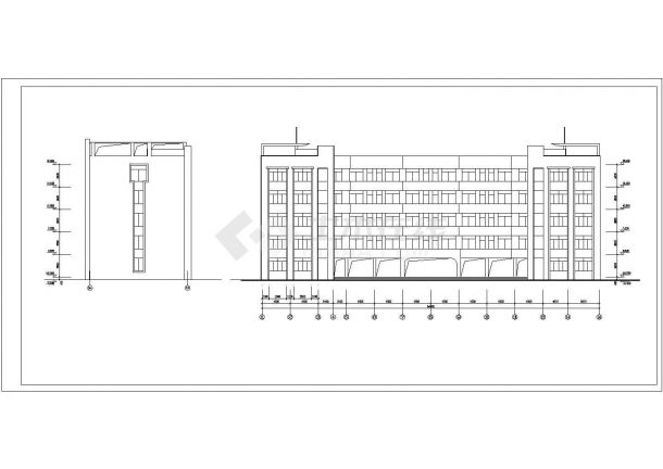 某地区技术学院教学楼建筑方案设计CAD资料-图二