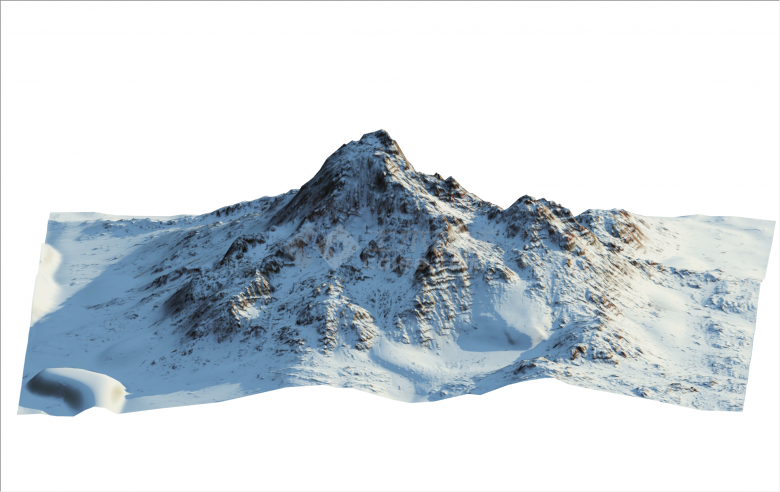 简约一座雪山山脉山体su模型-图二