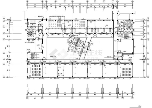 某地区星级小学多功能教学中心方案设计CAD资料-图二