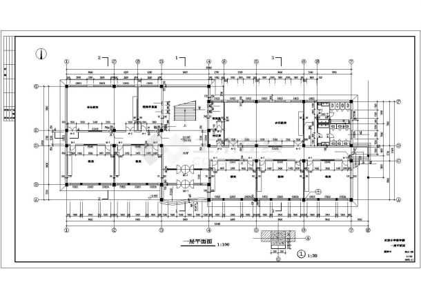 某市中心星级小学教学楼建施方案设计CAD资料-图二