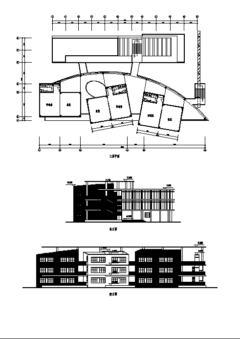 连云港某幼儿园3层教学楼建筑设计施工cad图纸-图一