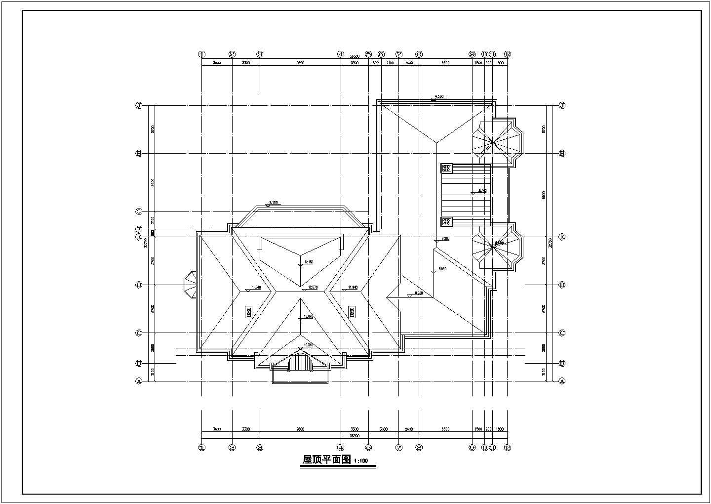 某著名公建会所新古典CAD设计平面立面总图