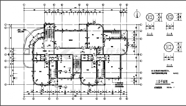泗洪某幼儿园5层教学楼建筑设计施工cad图纸（含说明）-图二
