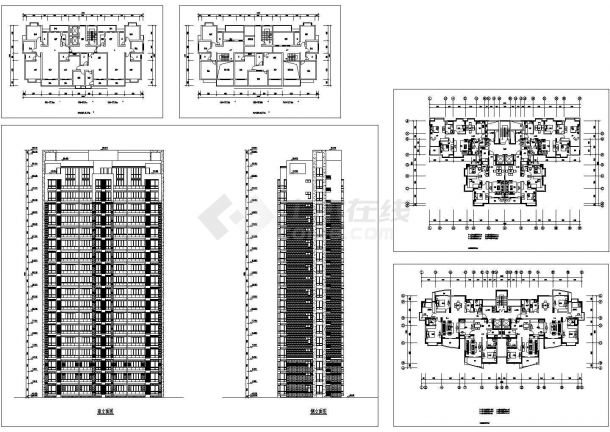 某十九层塔式住宅建筑设计方案图-图一