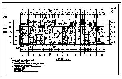 宿舍楼设计_3000平米某六层中学宿舍楼建筑施工cad图纸-图二